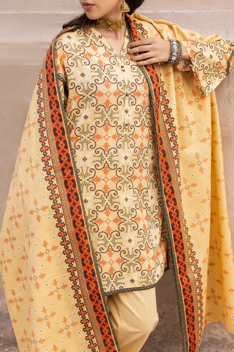 Unstitched Printed Lawn 3 Piece