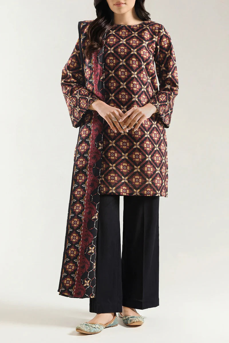 Unstitched Printed Lawn 3 Piece