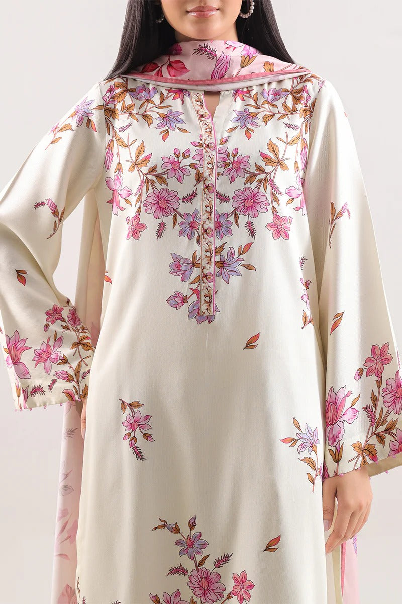 Unstitched Printed Corduroy 3 Piece