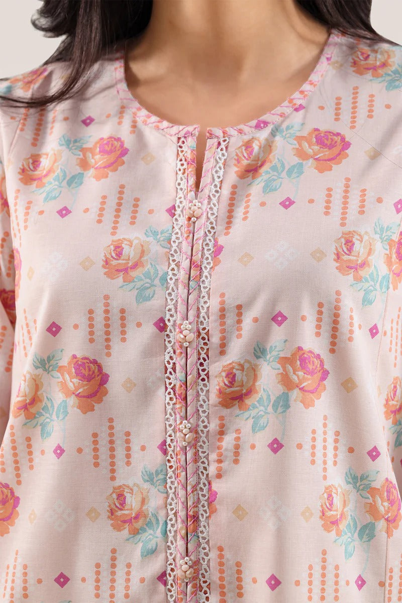 Unstitched Printed Embroidered Lawn 2 Piece (Shirt/Dupatta)