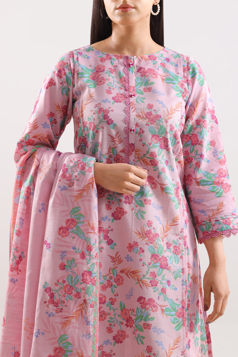 Unstitched Printed Lawn 3 Piece