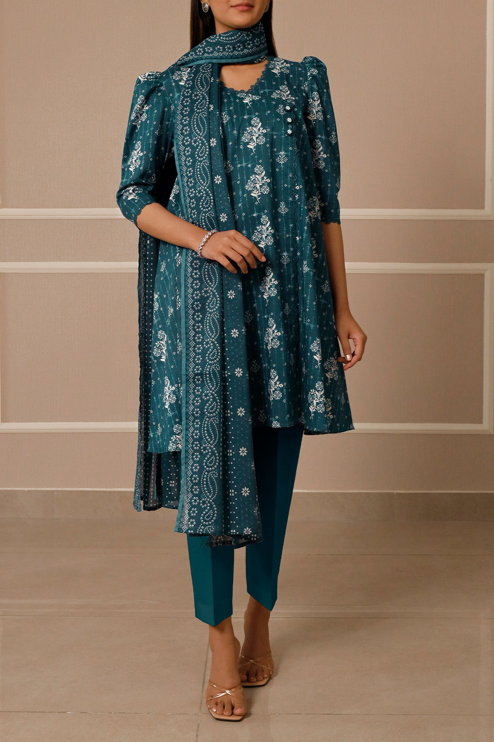 Unstitched Printed Lawn 3 Piece