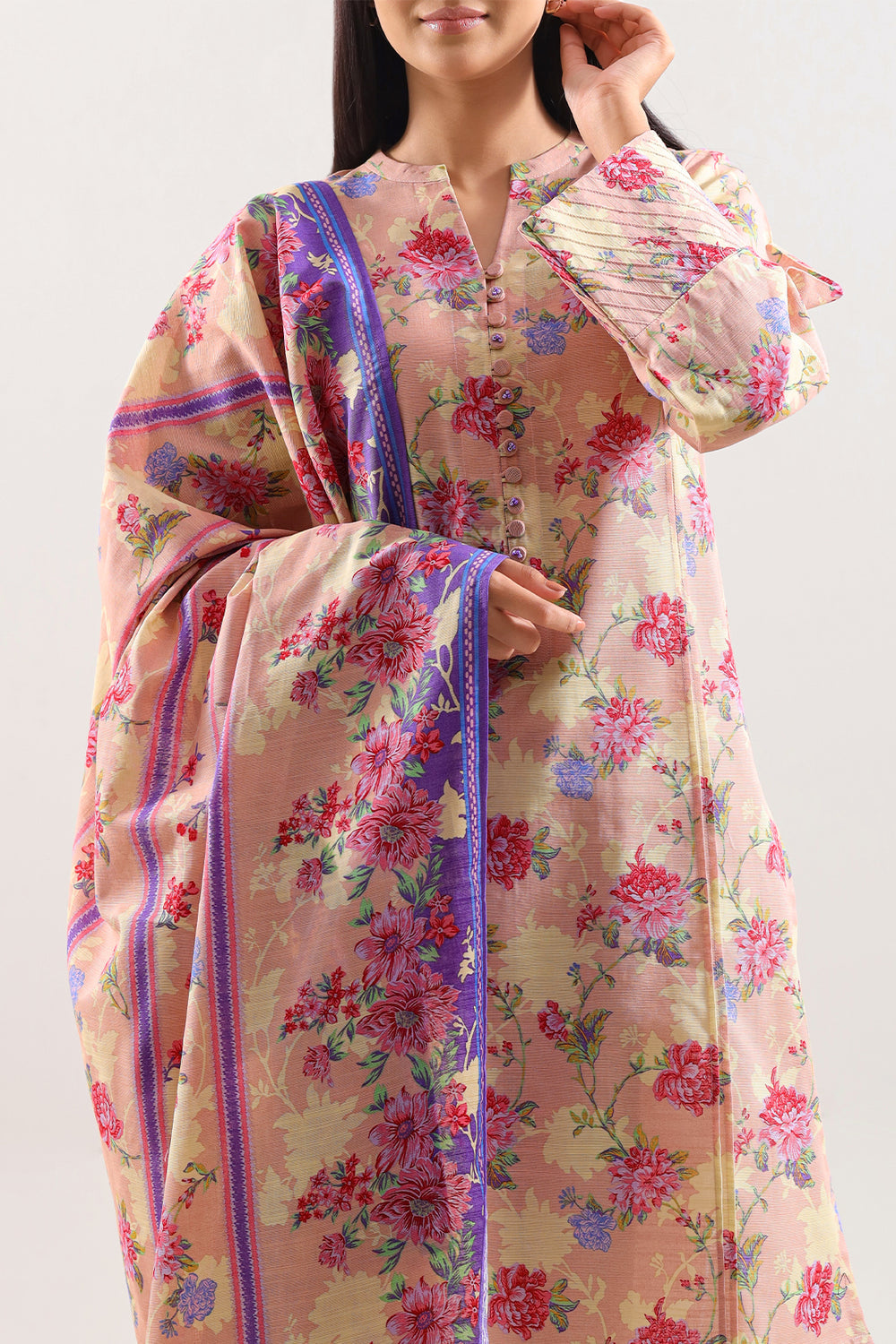 Unstitched Printed Lawn 3 Piece