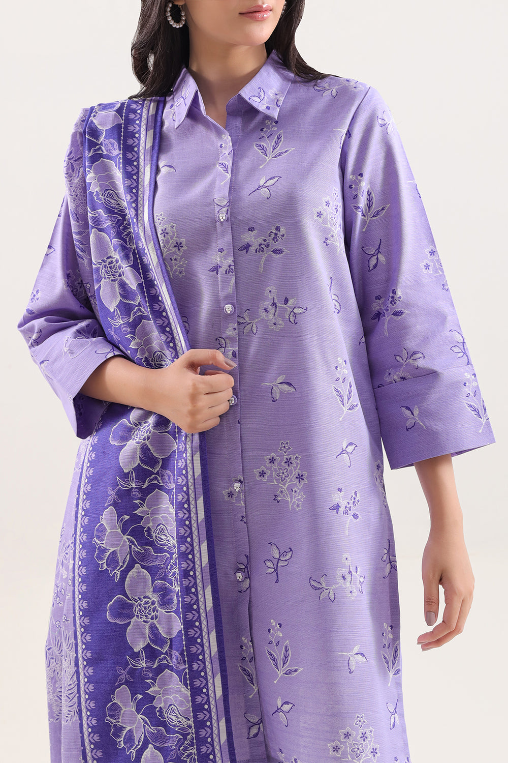 Unstitched Printed Lawn 3 Piece