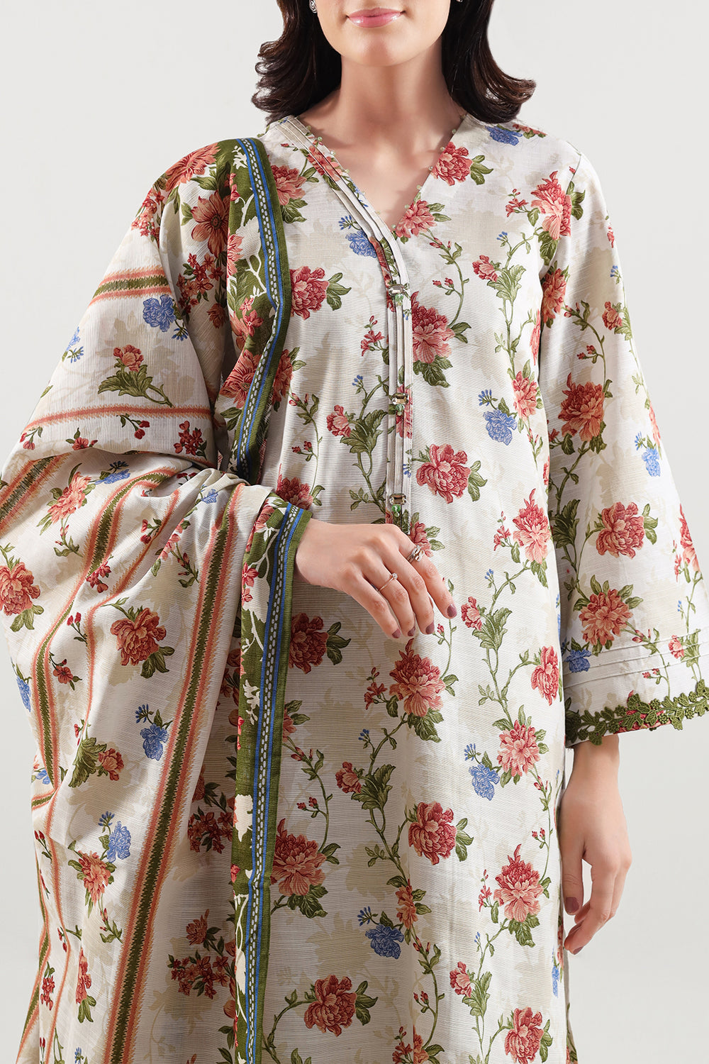 Unstitched Printed Lawn 3 Piece