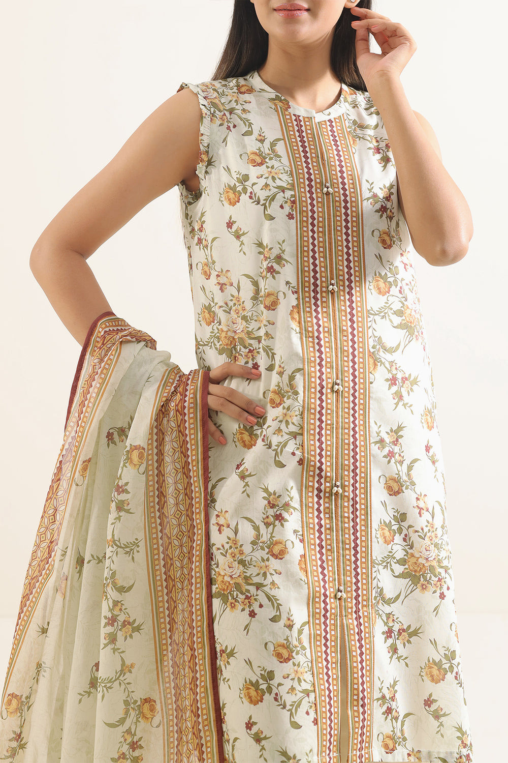 Unstitched Printed Lawn 3 Piece