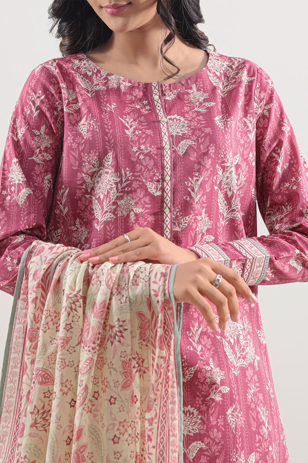 Unstitched Printed Lawn 3 Piece