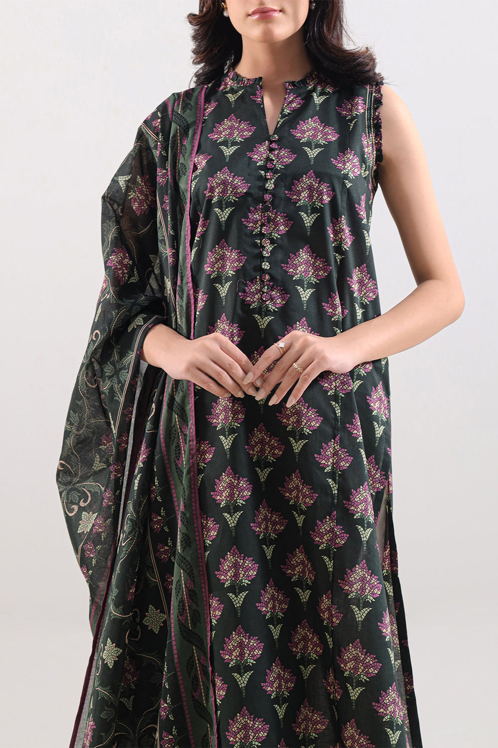 Unstitched Printed Lawn 3 Piece