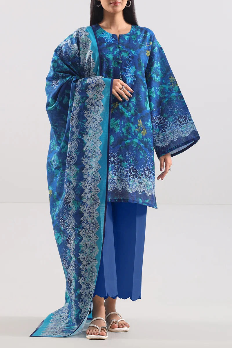 Unstitched Printed Lawn 3 Piece