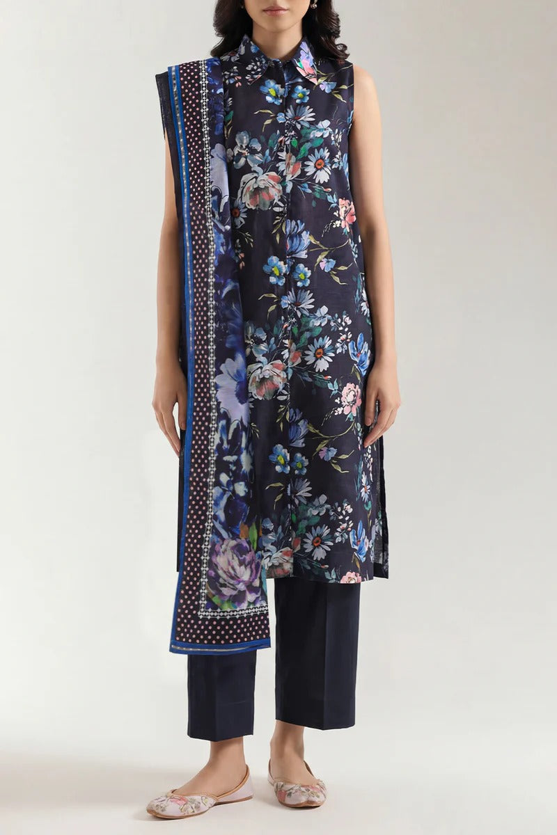 Unstitched Printed Lawn 3 Piece