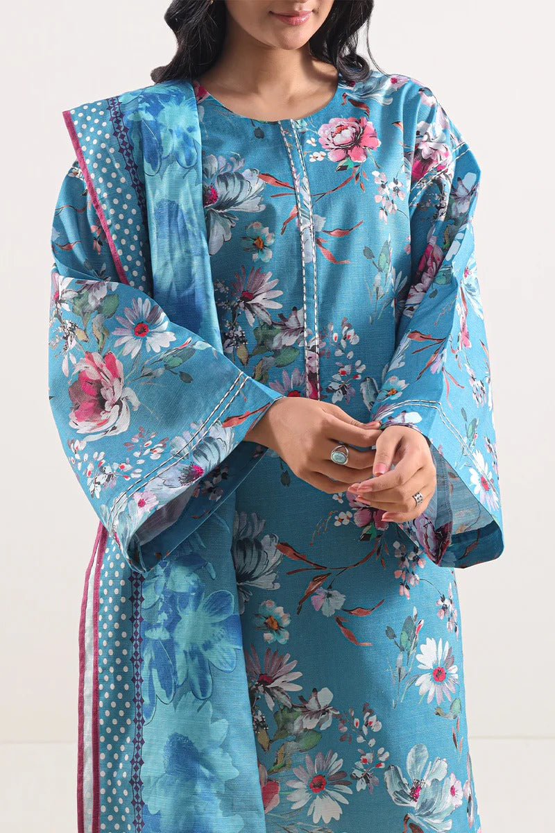 Unstitched Printed Lawn 3 Piece