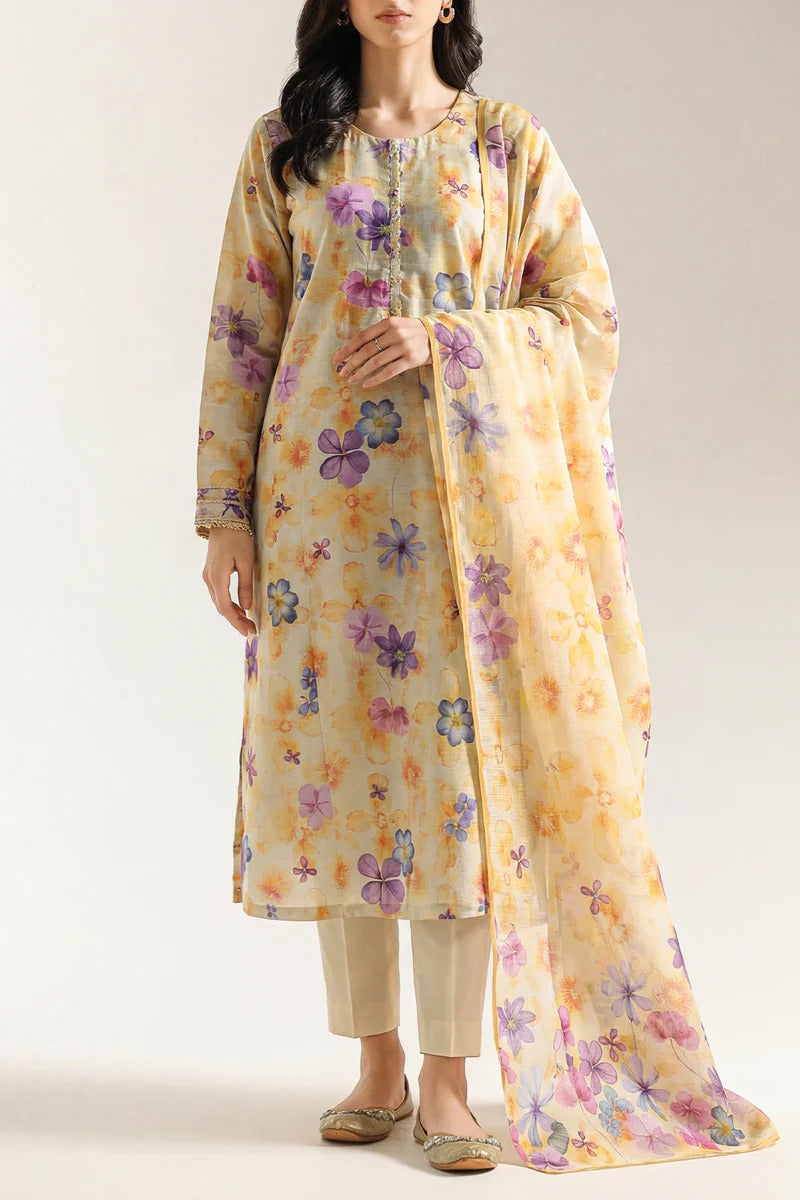 Unstitched Printed Lawn 3 Piece
