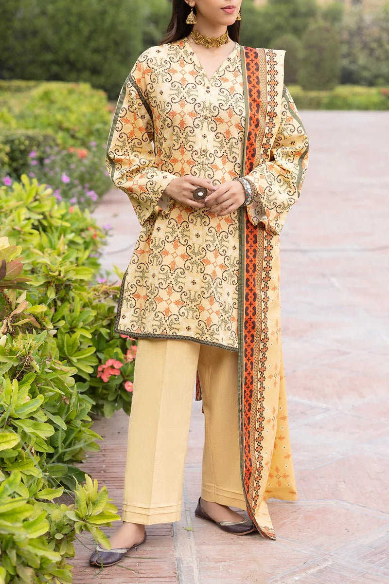 Unstitched Printed Lawn 3 Piece