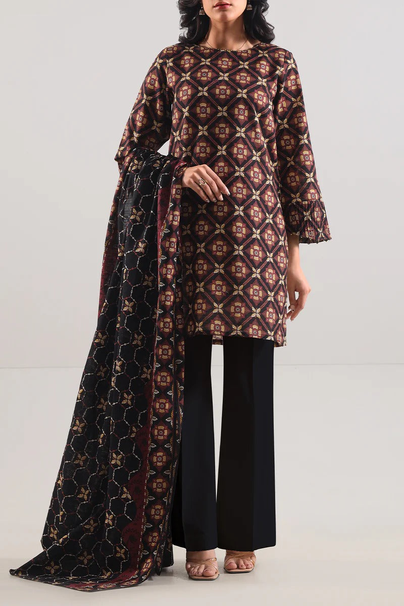 Unstitched Printed Lawn 3 Piece