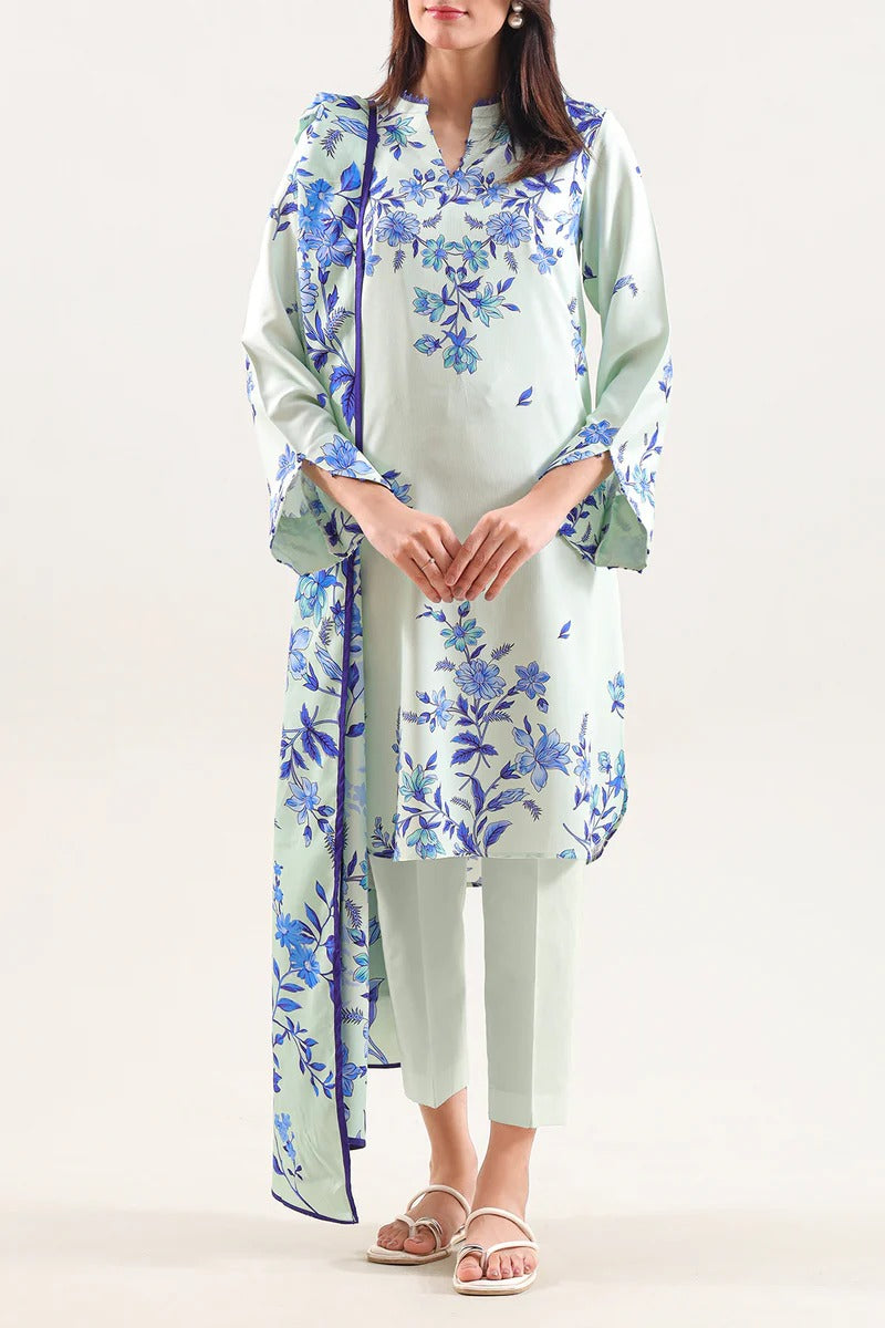 Unstitched Printed Corduroy 3-Piece Suit