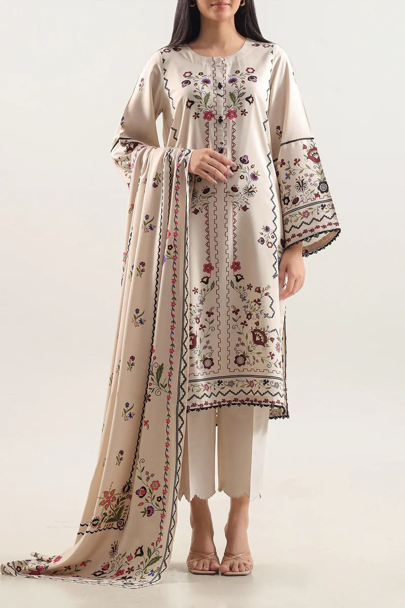 Unstitched Printed Linen 3 Piece