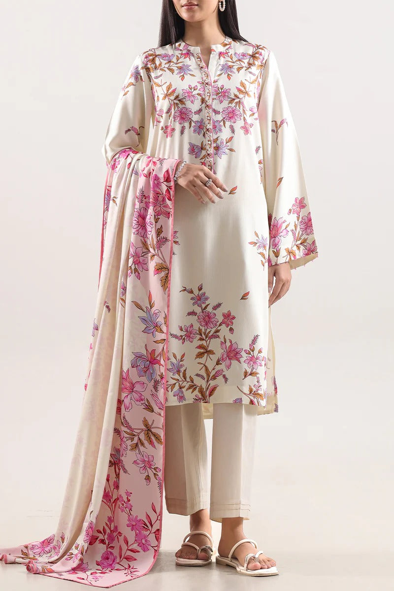 Unstitched Printed Corduroy 3 Piece