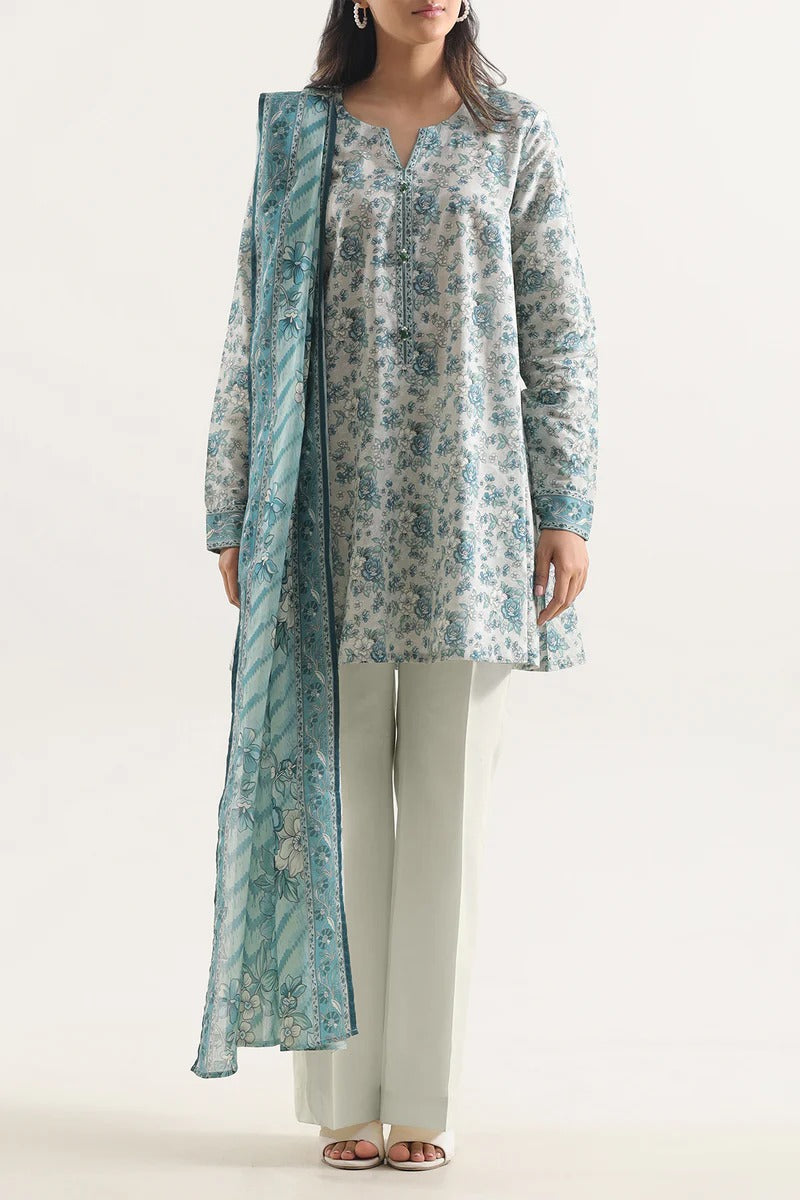 Unstitched Printed Lawn 3 Piece
