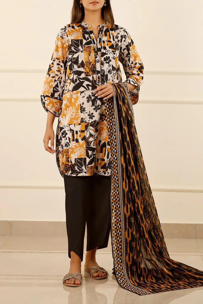 Unstitched Printed Lawn 3 Piece