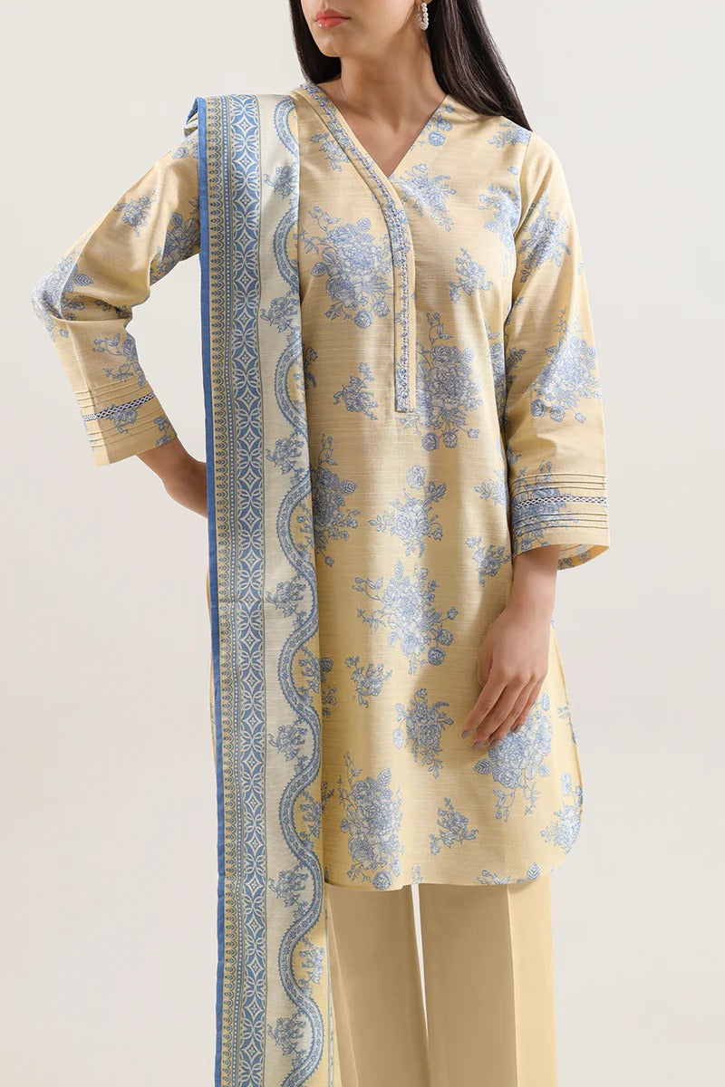 Unstitched Printed Lawn 3 Piece