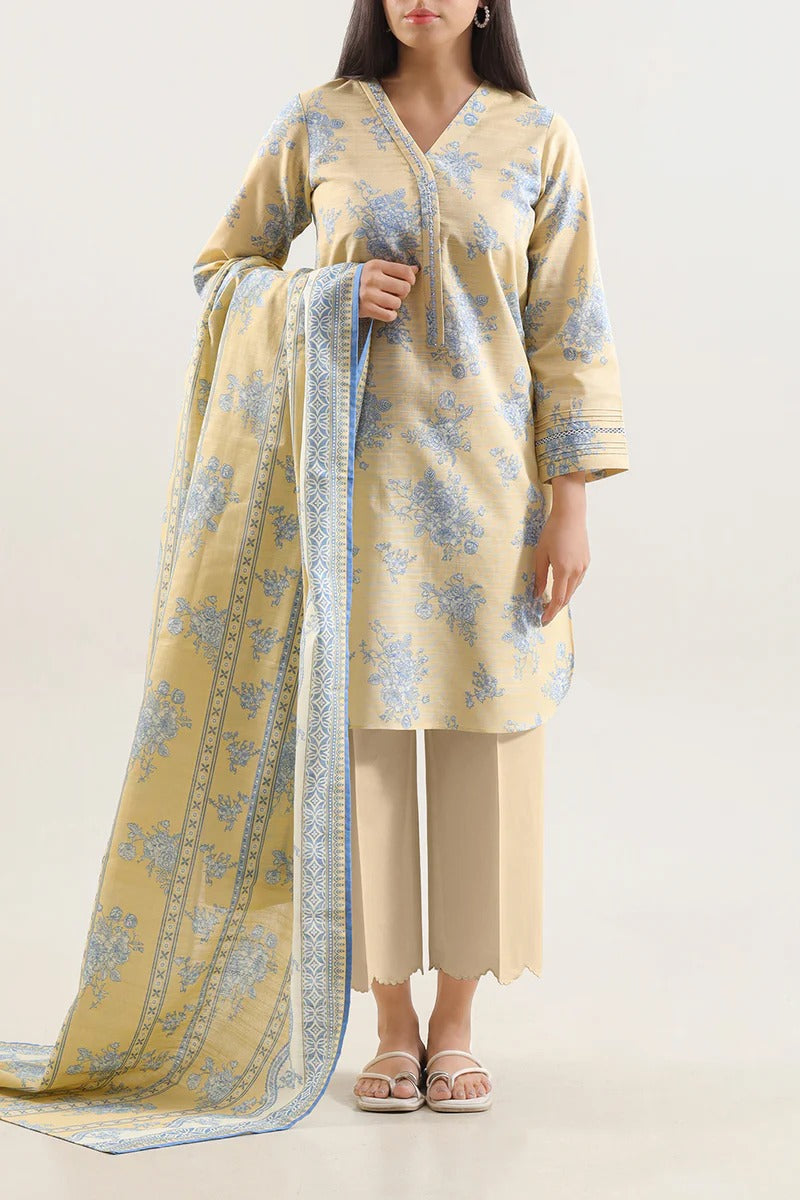 Unstitched Printed Lawn 3 Piece