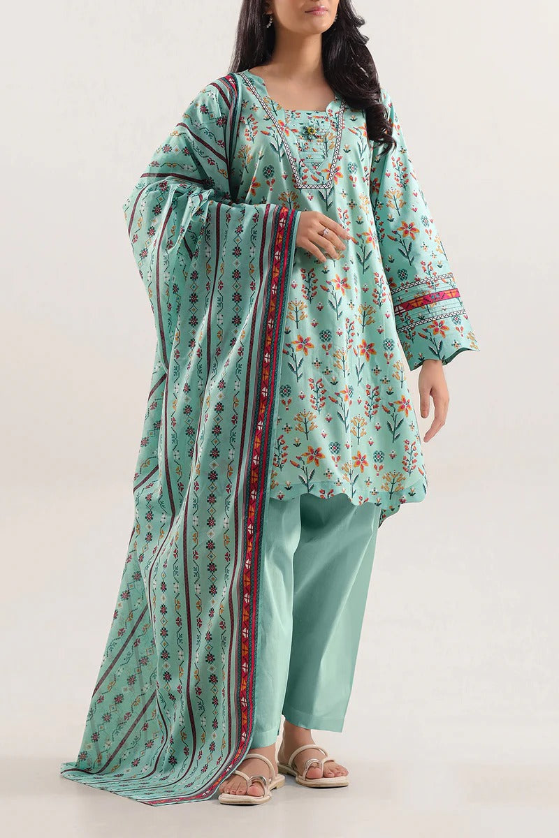 Unstitched Printed Lawn 3 Piece