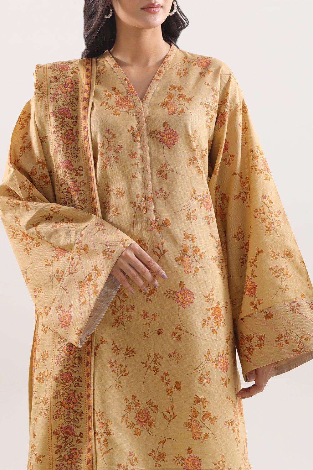 Unstitched Printed Lawn 3 Piece