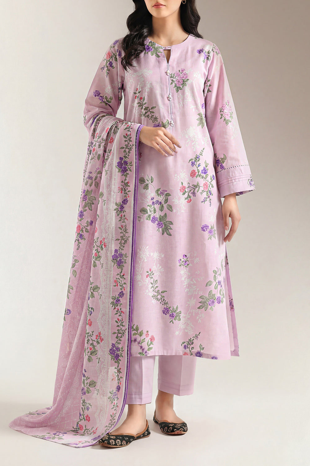 Unstitched Printed Lawn 3 Piece