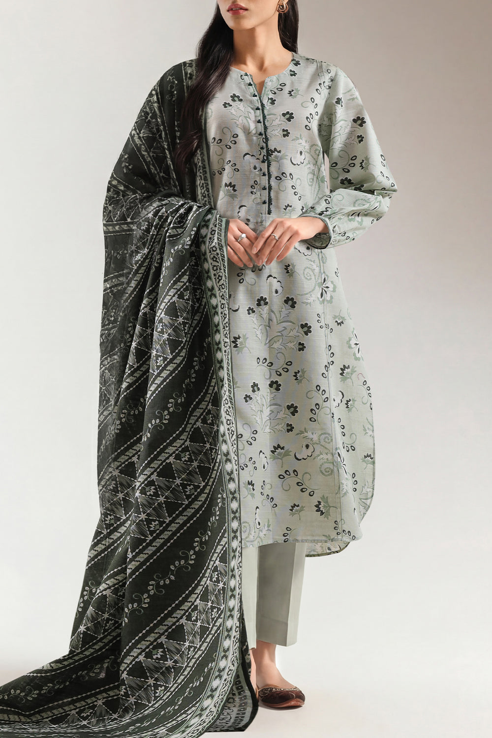 Unstitched Printed Lawn 3 Piece