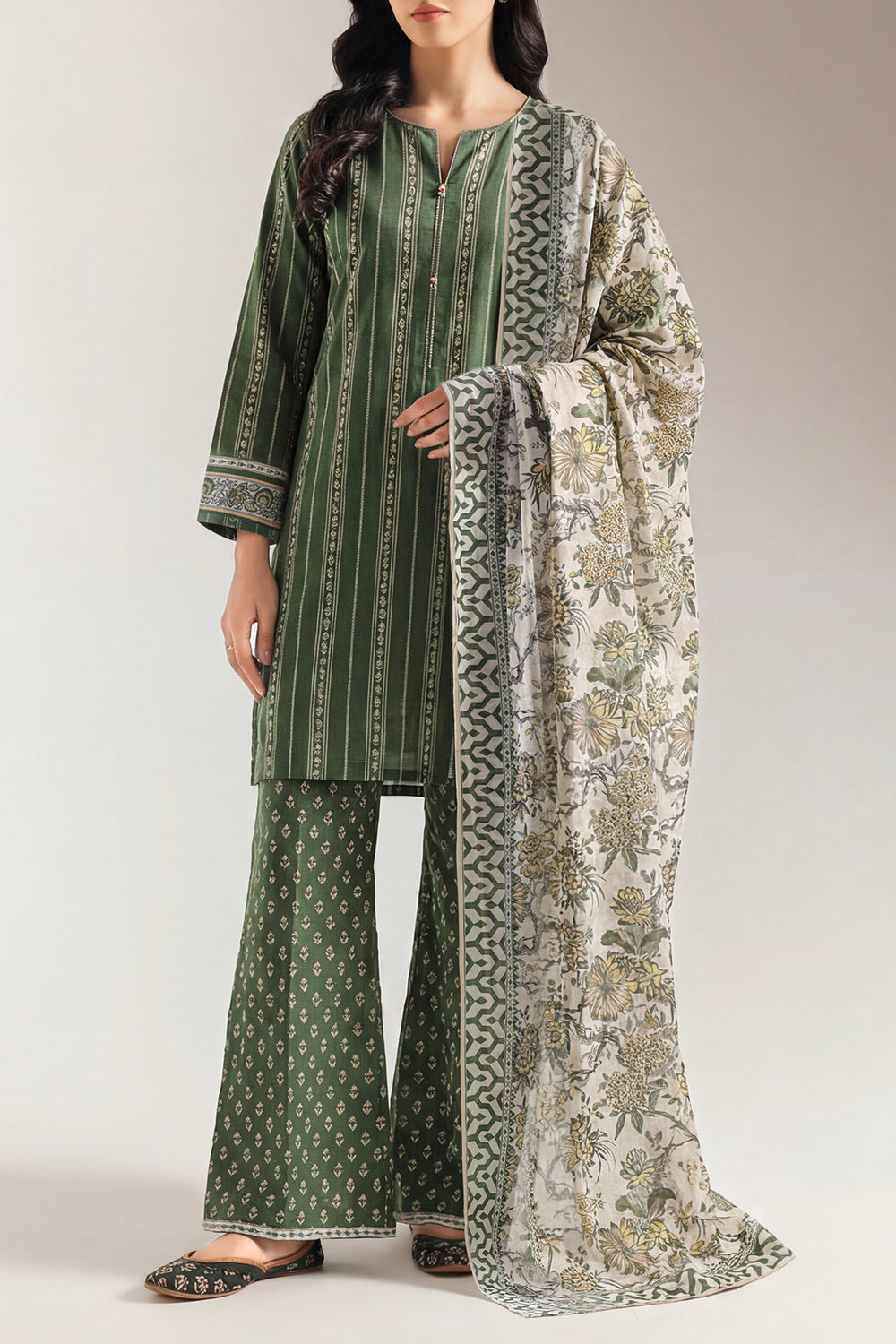 Unstitched Printed Lawn 3 Piece