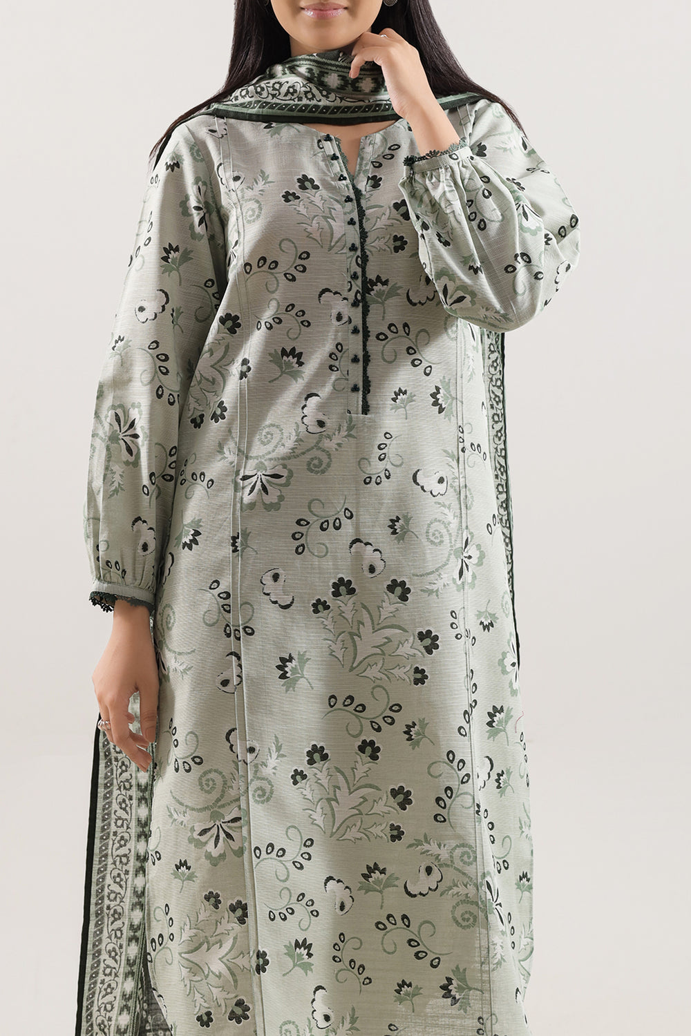 Unstitched Printed Lawn 3 Piece