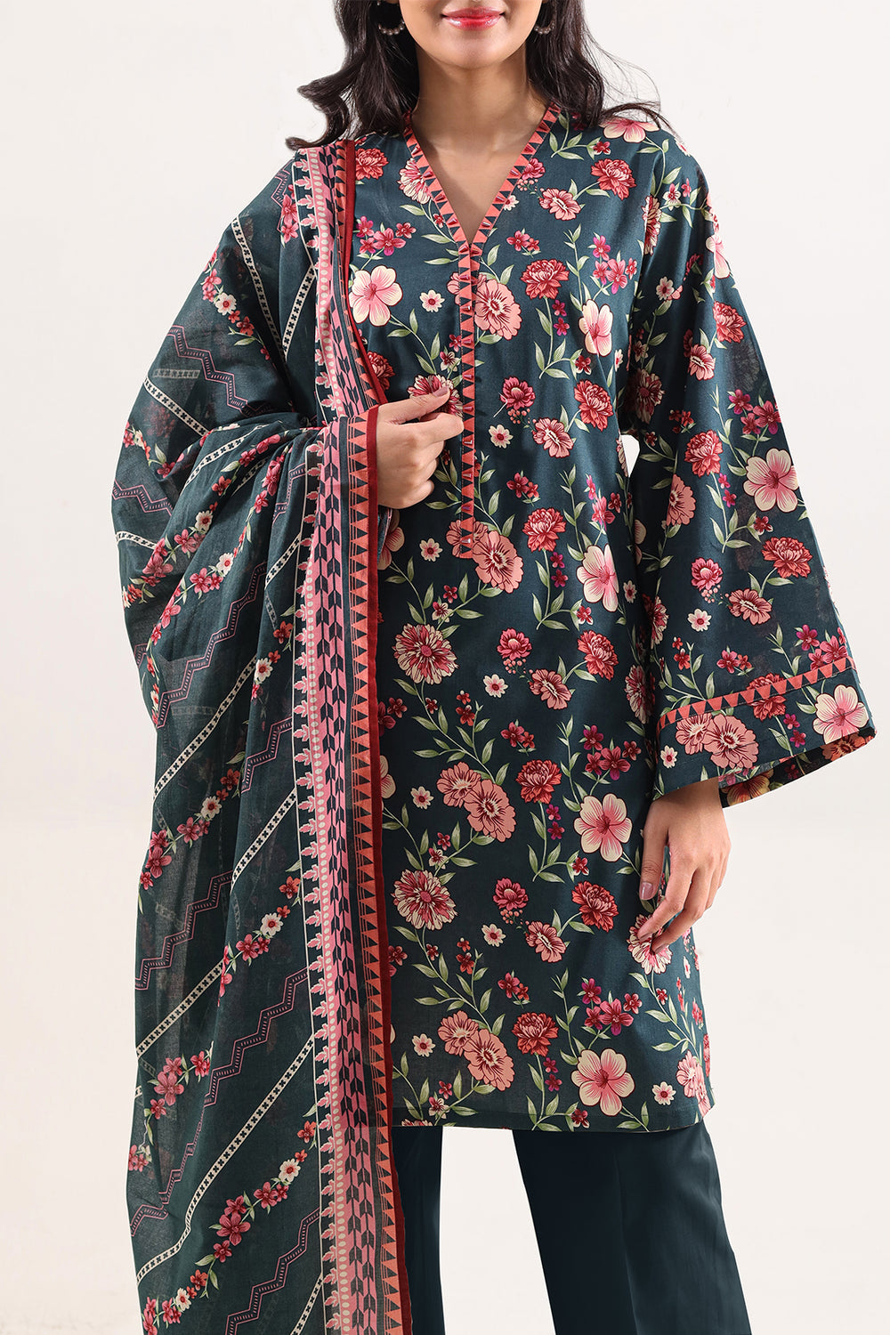 Unstitched Printed Lawn 3 Piece