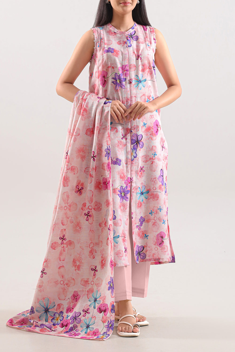 Unstitched Printed Lawn 3 Piece