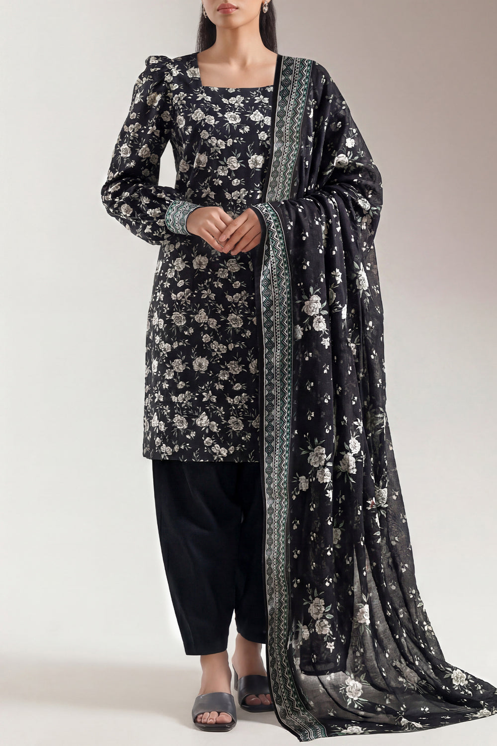 Unstitched Printed Lawn 3 Piece