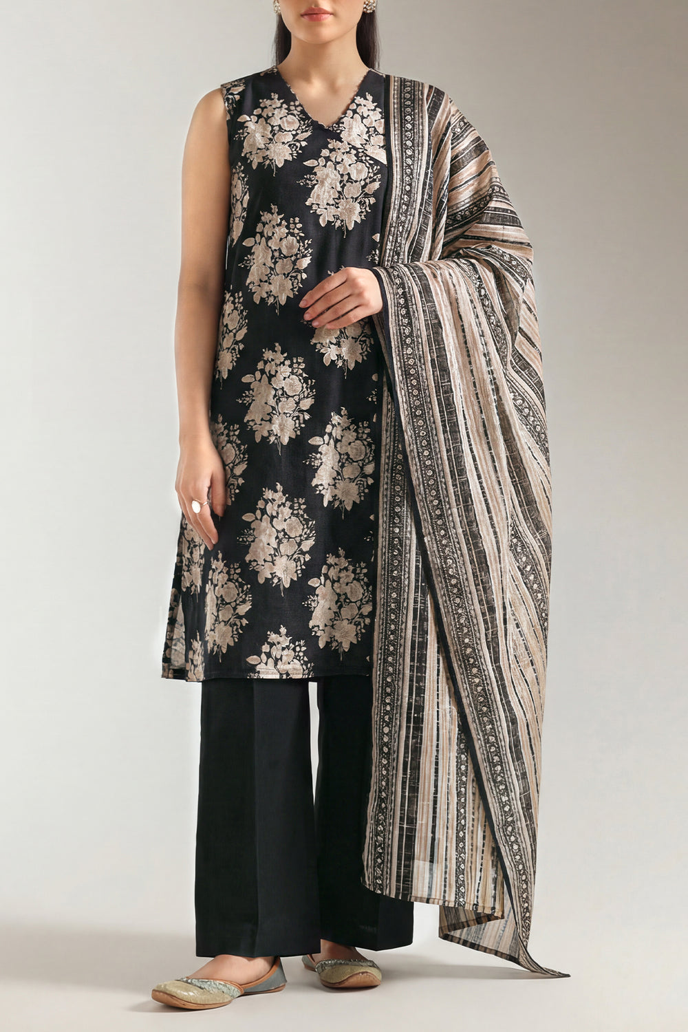 Unstitched Printed Lawn 3 Piece