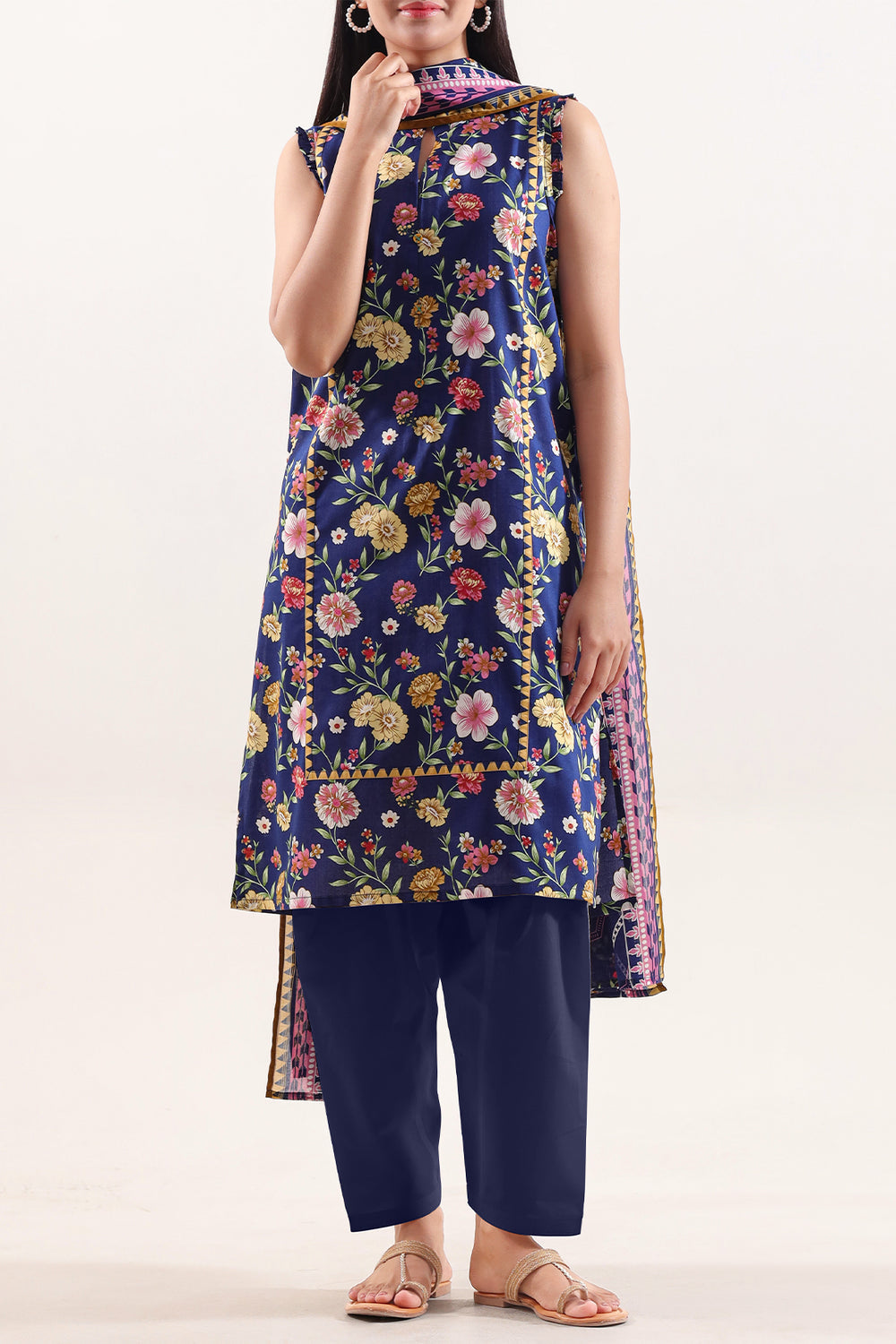 Unstitched Printed Lawn 3 Piece