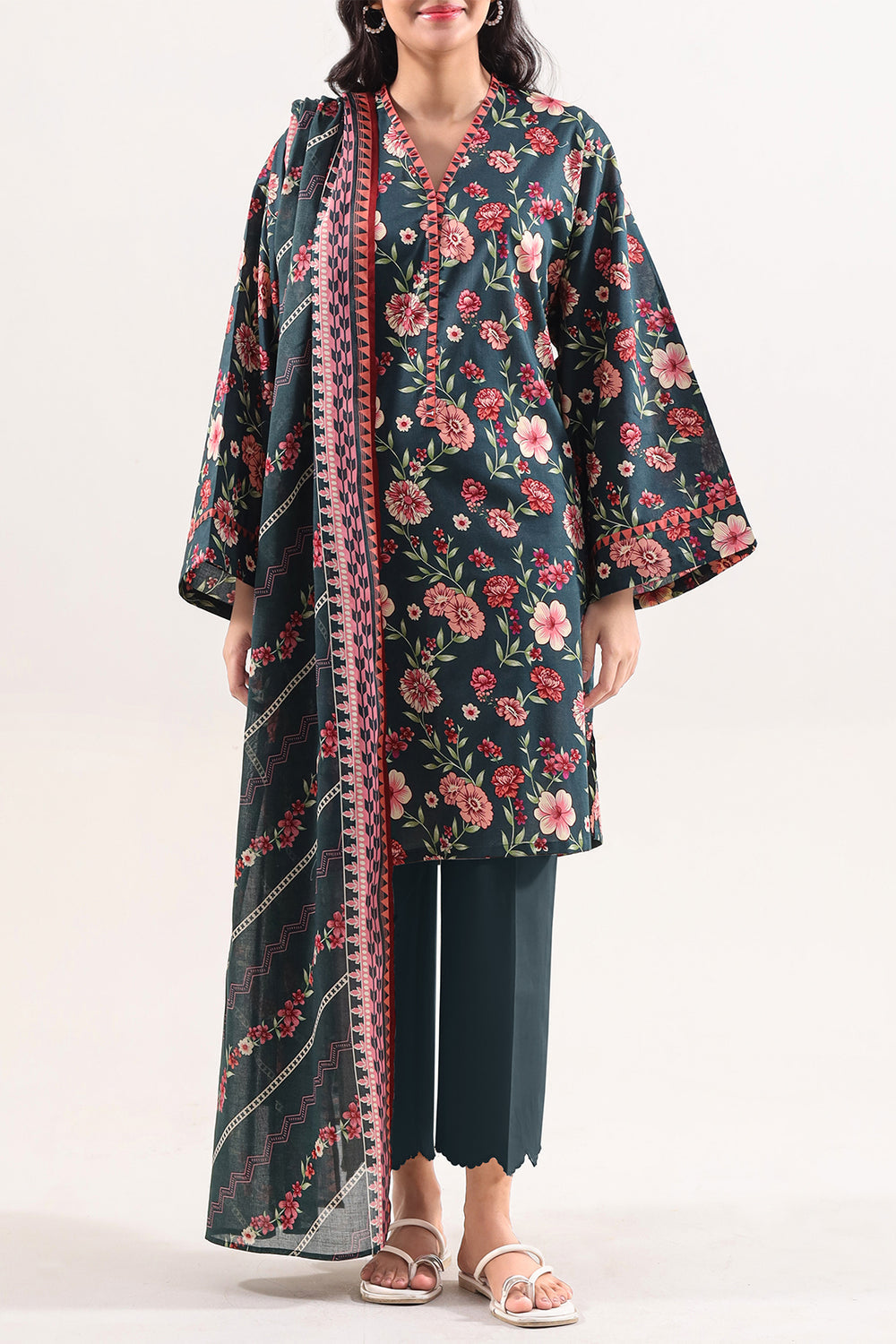 Unstitched Printed Lawn 3 Piece