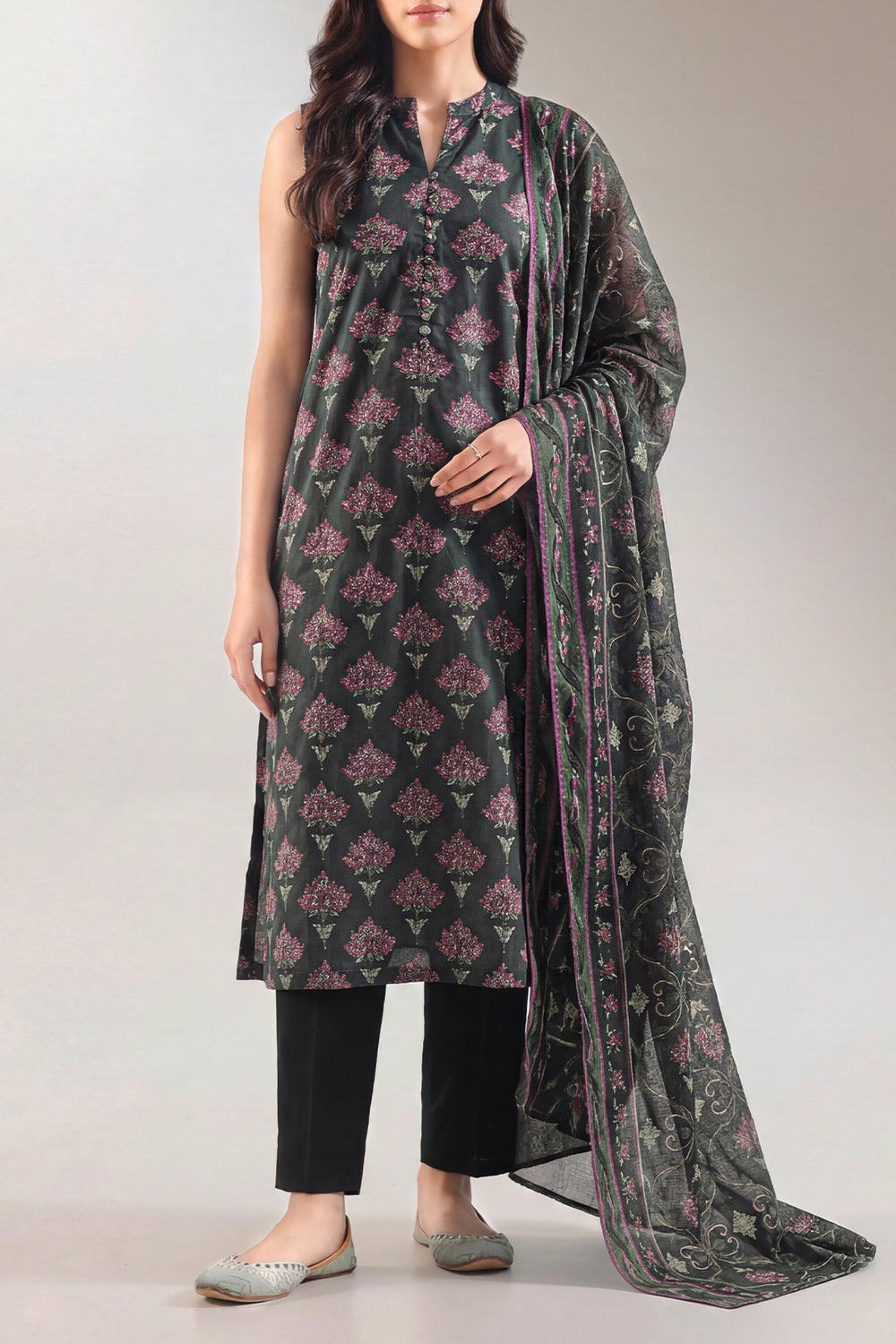 Unstitched Printed Lawn 3 Piece